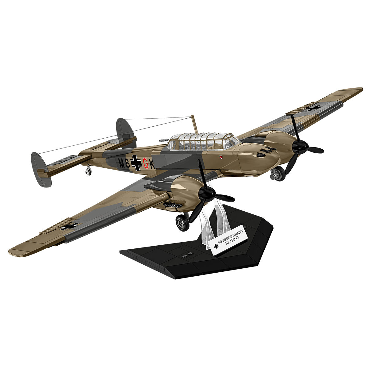 Messerschmitt Bf 110C z widocznym podwoziem i podstawką