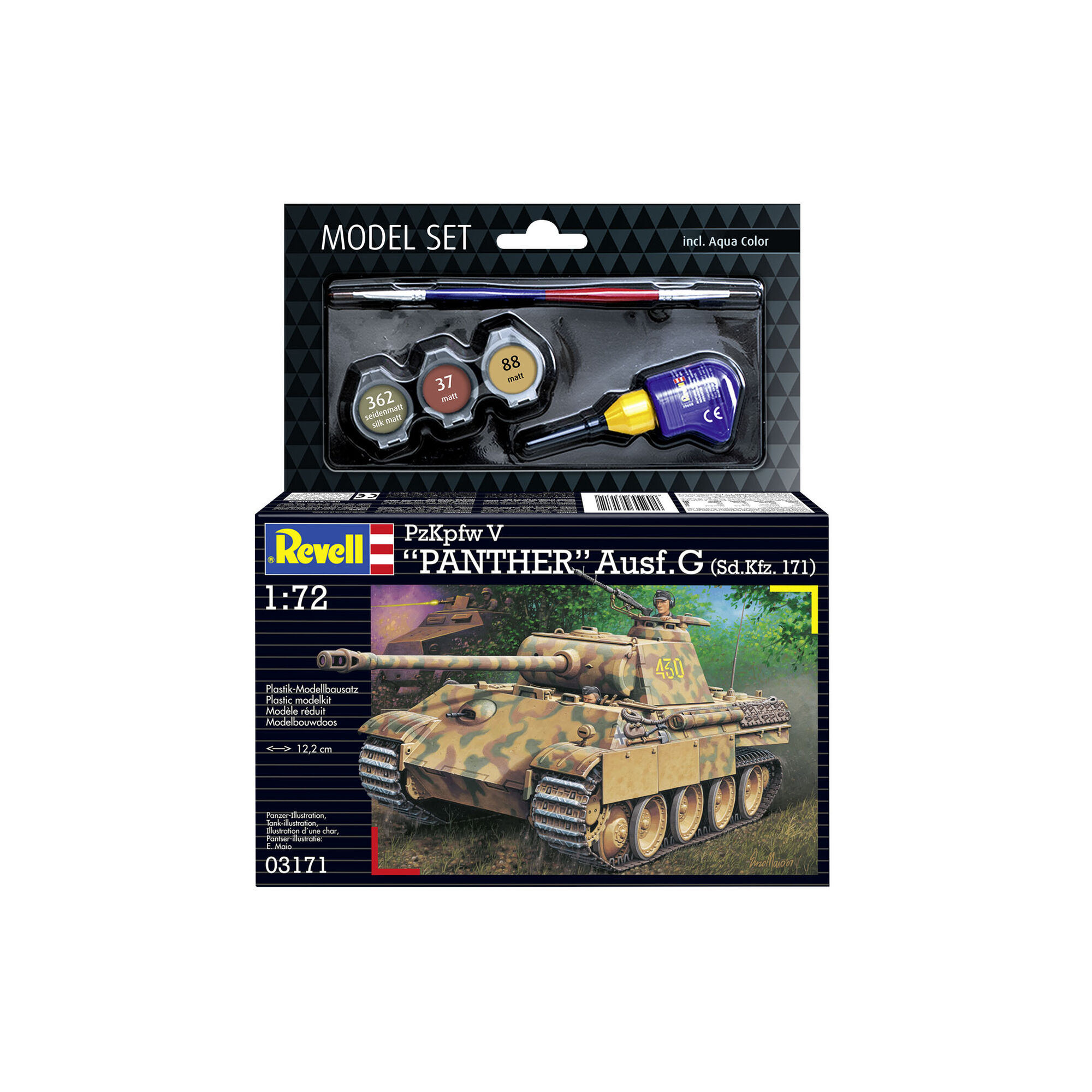 Zestaw modelarski Panther Ausf. G z farbami, klejem i pędzlami