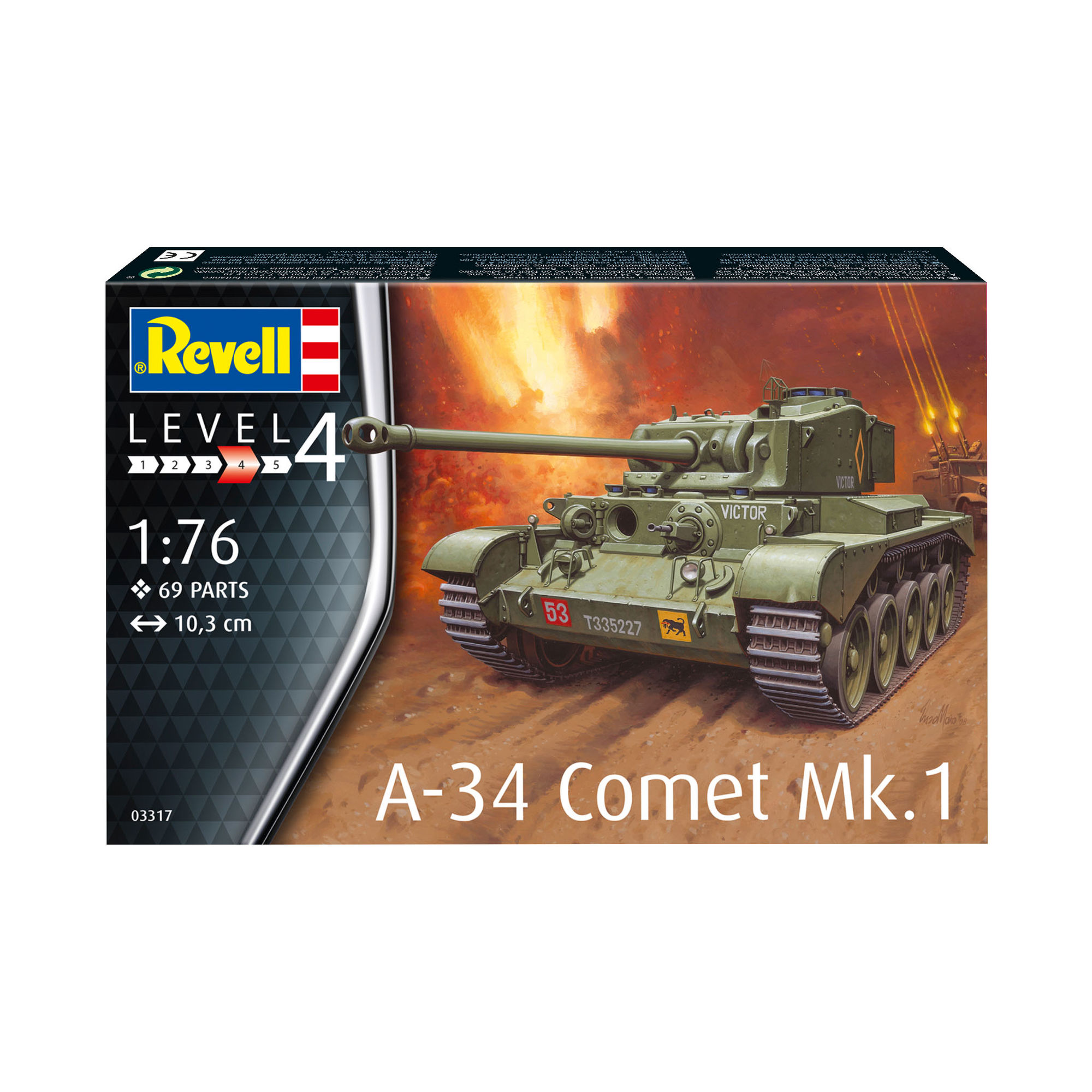 Opakowanie modelu Revell A-34 Comet Mk.1 w skali 1:76