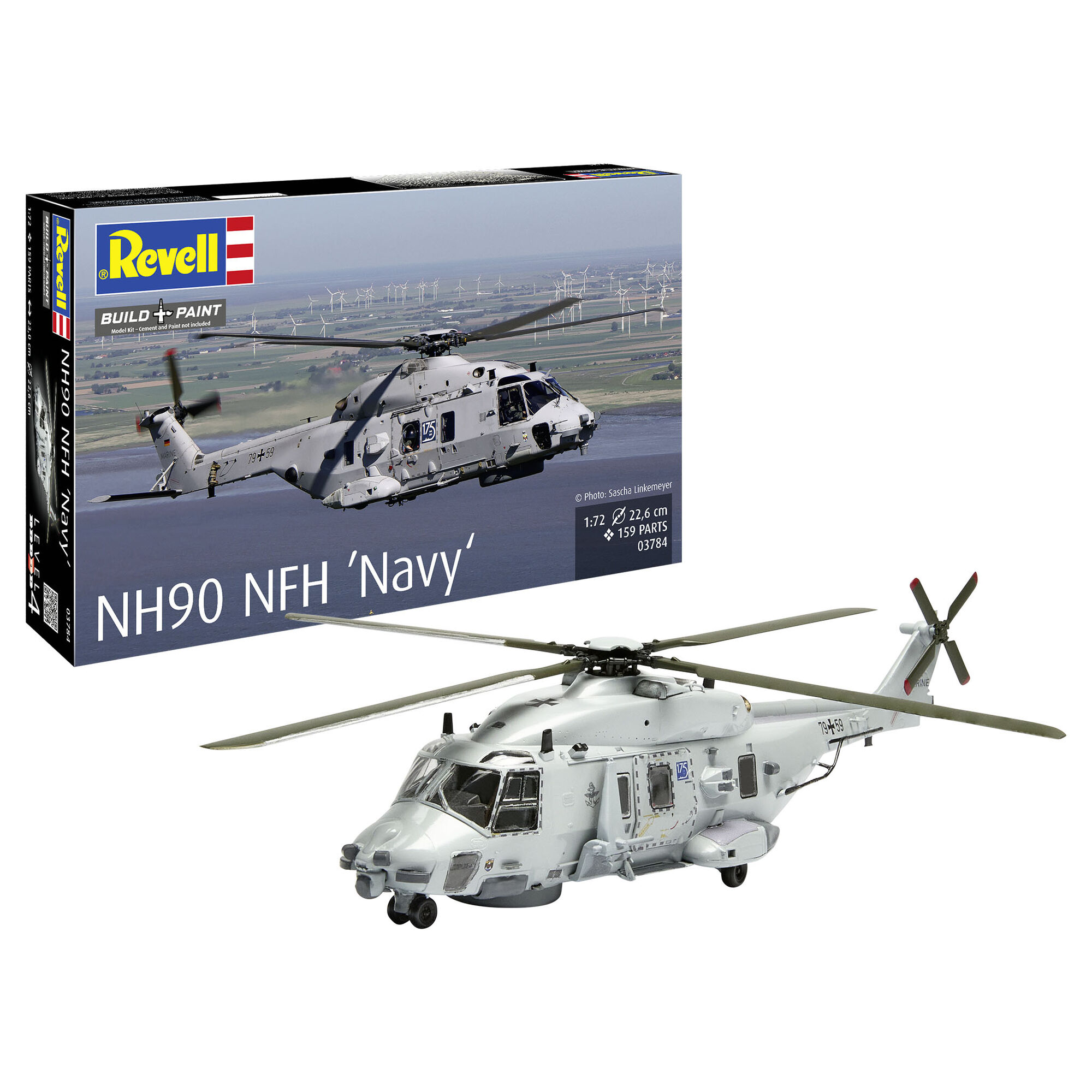 Złożony model śmigłowca NH90 NFH Navy z pudełkiem zestawu
