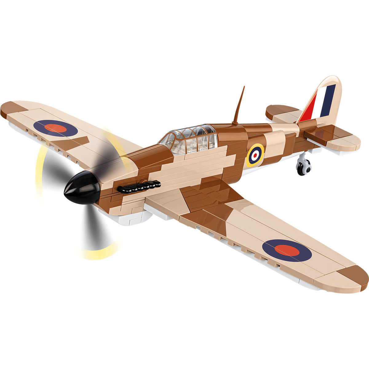 Zbudowany model Hawker Hurricane Mk.I z klocków