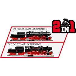 Lokomotywa parowa DR BR 52 z semaforem