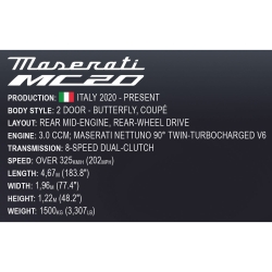 Maserati MC20 – model z klocków 1:12
